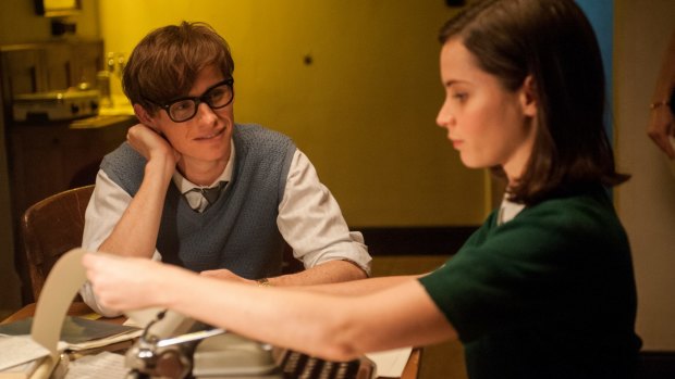 Eddie Redmayne and Felicity Jones in <i>The Theory of Everything</i>.