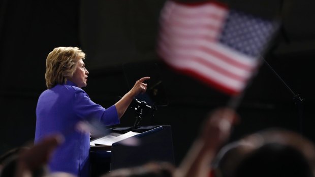 Hillary Clinton speaks at a campaign event  in Scranton, Pennsylvania.  