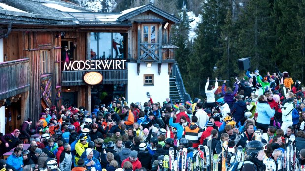 The MooserWirt, the self-described "baddest apres-ski bar on the Arlberg", the most notorious on-mountain party venue probably in all of Austria, if not all of Europe