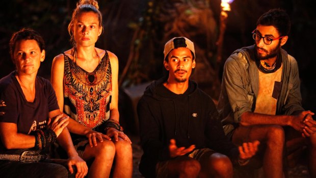 The final three were made up of Tara (far left), Jericho (centre) and Peter (far right).