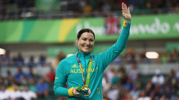 Settling old scores: Anna Meares made up for her fifth place finish in London in the keirin with a bronze medal in Rio.