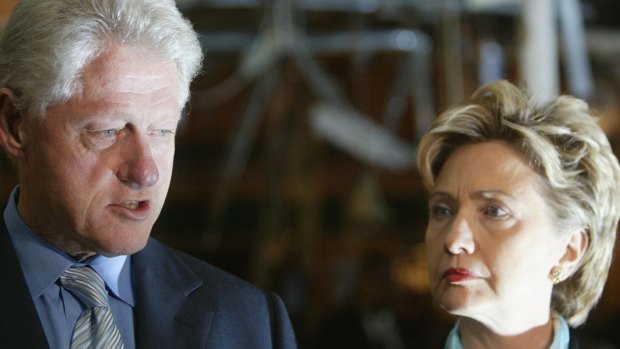 Former US president Bill Clinton and his wife Hillary Clinton in 2005.