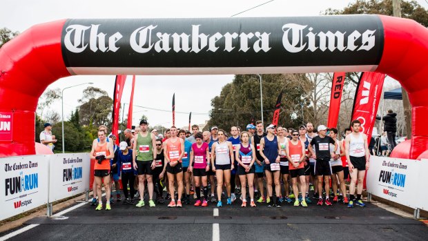 14km Start at The Canberra Times Fun Run.