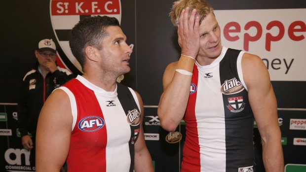 Dynamic duo: Veteran stars Leigh Montagna and Nick Riewoldt after the win.