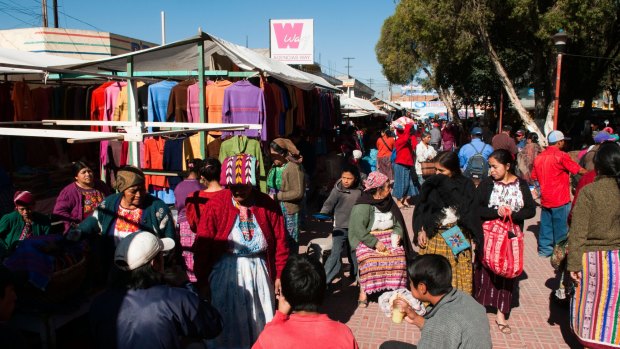 A bustling market in Totonicapan, Guatemala, is awash with colour.