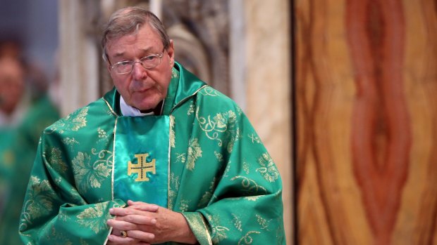 Cardinal George Pell at a mass held by Pope Francis at St Peter's Basilica in 2015. 