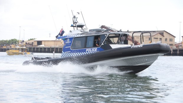 Water Police raced to a stricken yacht off North Stradbroke Island on Sunday, after the vessel hit rocks in the early hours of the morning.