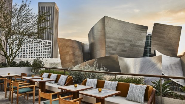 Guests can enjoy rare views of the Frank Gehry-designed Walt Disney Concert Hall.