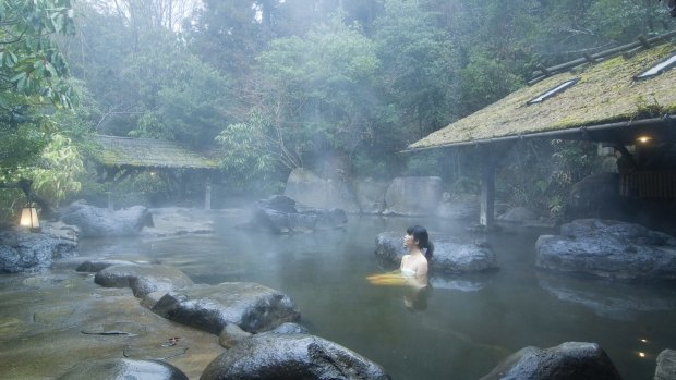 A hot-spring bath in Kurosawa Onsen.