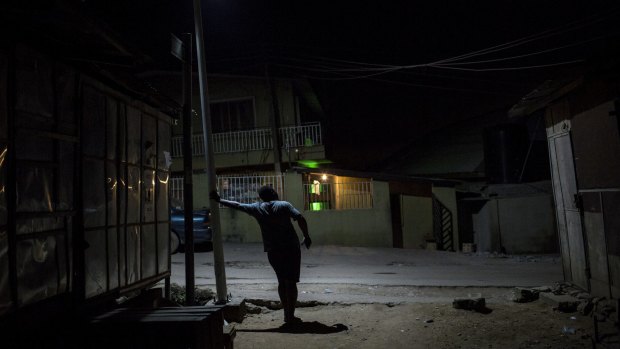 A gay man who said he hides his identity from his friends and family, in Bariga, a neighbourhood in Lagos, in October. 