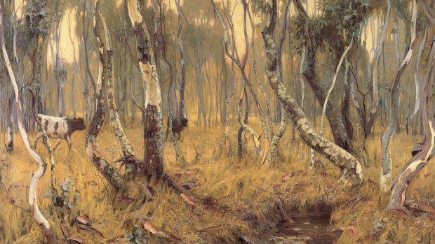 Hans Heysen's <i>Mystic morn</I>, 1904 (detail). Art Gallery of South Australia, Adelaide. 