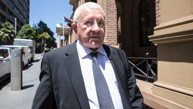 Ron Medich outside court where he is standing trial accused of directing and financing the killing of Michael McGurk.