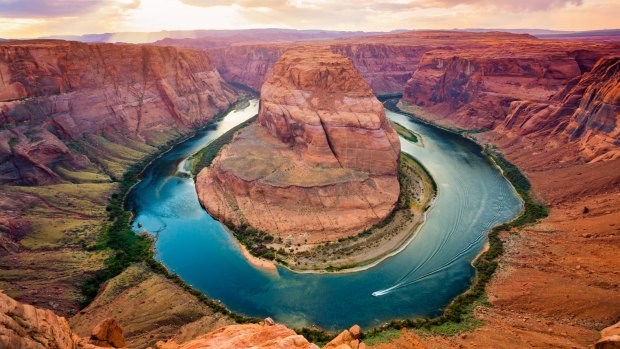 Horseshoe Bend, also known as the east rim of the Grand Canyon.