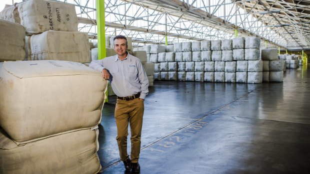 Australian Wool Network NSW manager Mark Hedley in the Australian Wool Handlers warehouse in Goulburn.