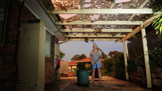 Kristel Shelley's home in Queanbeyan was significantly damaged by the hail storm on Thursday night. 