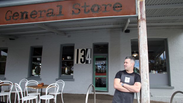 Adam Nicoletti outside the rebooted Spring Gully general store, which he bought. 