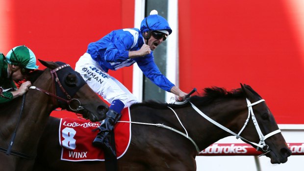 The moment: Winx wins the Cox Plate.