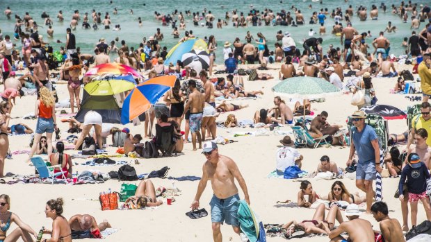 Social distancing becomes problematic on popular beaches.