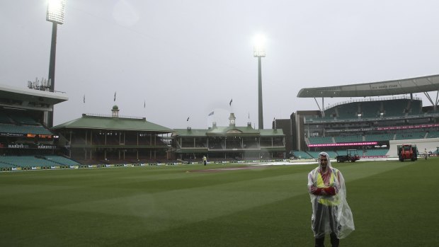 State of no play: the SCG after play was abandoned on Monday.