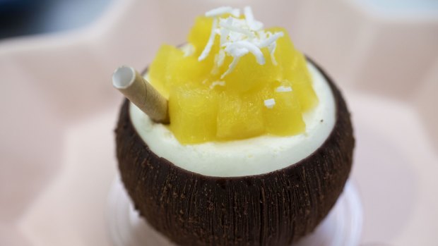 Dulcet's pineapple-filled coconut "milkshake" dessert.