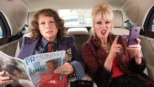 Joanna Lumley with Jennifer Saunders in Absolutely Fabulous: The Movie.