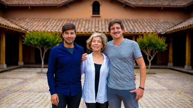 Winemaker Maria Luz Marin, of Casa Marin, with her sons.
