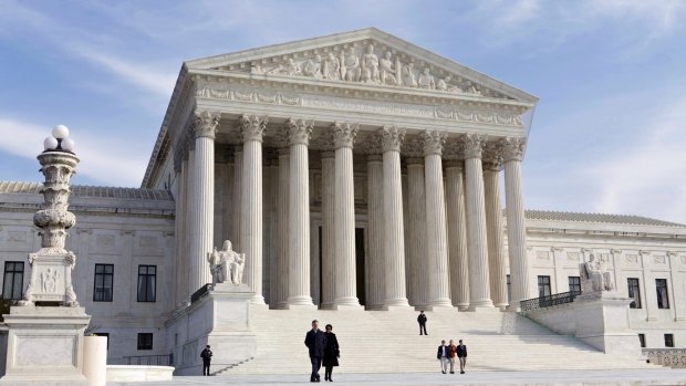 The US Supreme Court Building in Washington. 