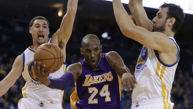 Fortress: Klay Thompson and Andrew Bogut, seen here earlier this season, were immense as the Golden State Warriors stormed to a game one victory over Portland.