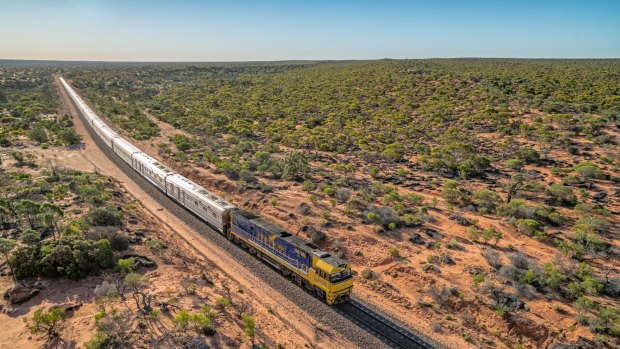 The Ghan and the Indian Pacific train journeys head through the outback.