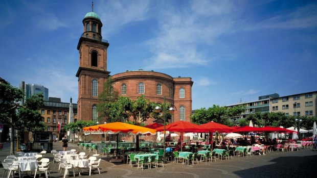 Frankfurt has a pockets of charming red sandstone buildings.