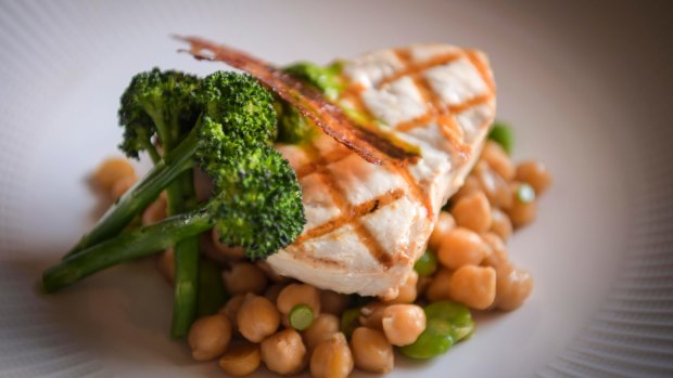 The grilled swordfish with chickpeas at L'Hotel Gitan.