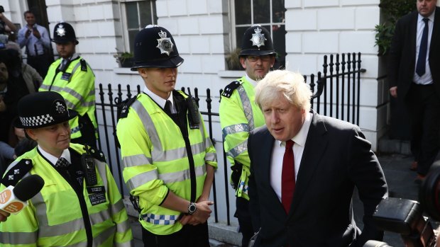 Boris Johnson leaving his London home on Friday. 