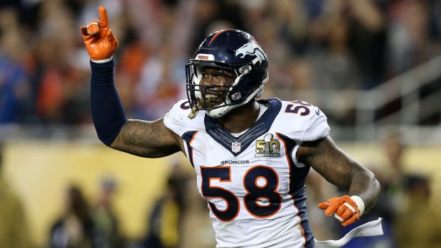 Front and centre: You can watch Von Miller and the Super Bowl champion Broncos on 7mate on Friday morning in the season opener. 
