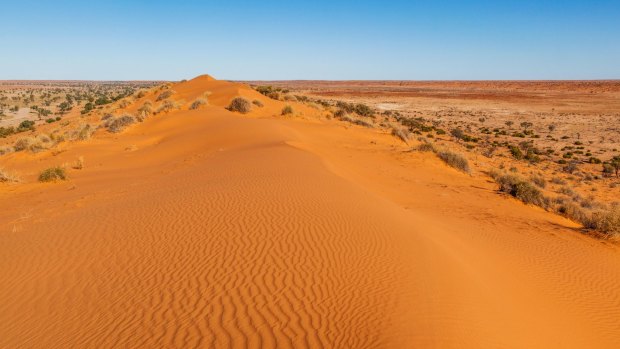 The 'Big Red' sand dune at the eastern edge of the Simpson Desert, near Birdsville.