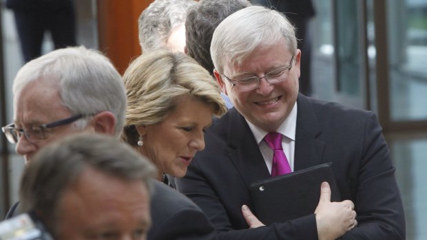 Happier days. Kevin Rudd with Foreign Minister Julie Bishop.
