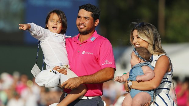 No injuries: Jason Day's family were in a car crash during his round in the FedEx Cup playoff event. 