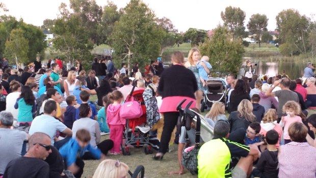 Hundreds had gathered at the Landsdale lake from where Sam Trott's body was pulled to pay tribute to the toddler.