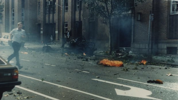 The scene after the Russell Street bomb exploded.