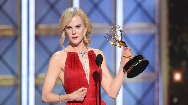 Nicole Kidman accepting the award for outstanding lead actress in a limited series or a movie for Big Little Lies.