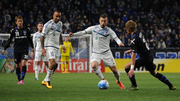 Kosta Barbarouses in action during the AFC Champions League match between Gamba Osaka and Melbourne Victory.