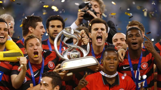 Western Sydney Wanderers celebrate their Asian Champions League win in 2014.