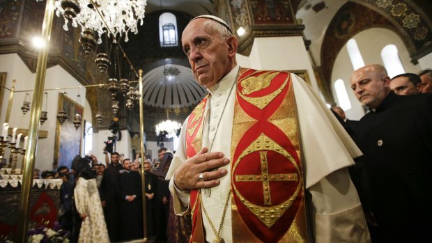 Pope Francis visits the Apostolic Cathedral of Etchmiadzin in Yerevan on Friday. 