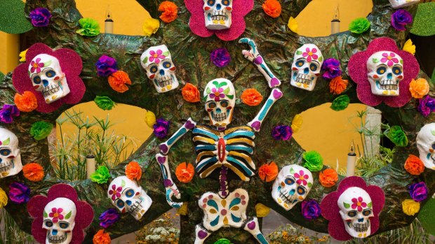 Decorations for the Day of the Dead celebration.