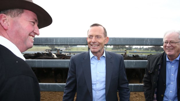 Prime Minister Tony Abbott, pictured with Agriculture Minister Barnaby Joyce and Trade Minister Andrew Robb in Yass on Wednesday, says ministers know the rules of cabinet confidentiality.
