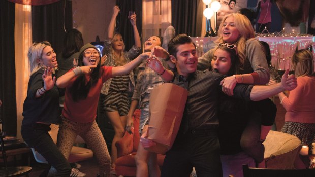 Teddy boy: Zac Efron (centre) with Chloe Grace Moretz (right) and her sorority sisters in Bad Neighbours 2.