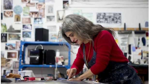 The artist at work: Angela Cavalieri's Brunswick studio is a creative cauldron.