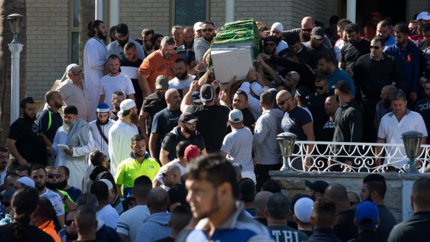 The funeral of Walid "Wally" Ahmad at Lakemba Mosque.