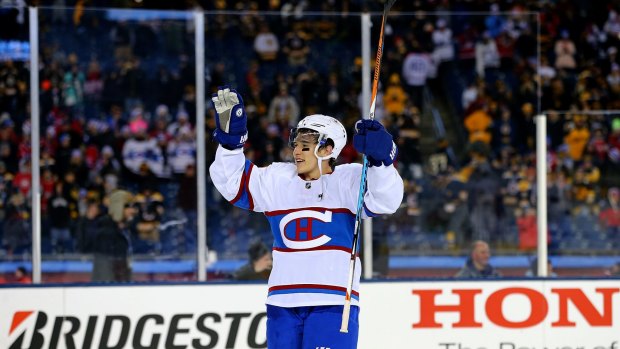 Big win: Brendan Gallagher of the Montreal Canadiens celebrates after defeating the Boston Bruins.