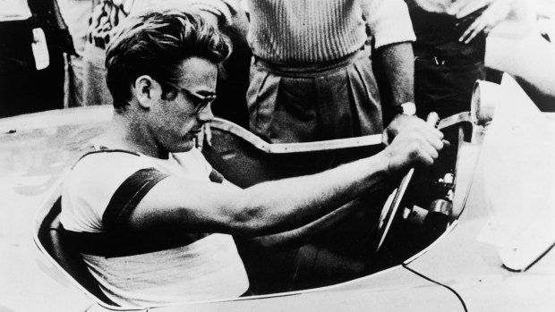 James Dean, pictured in this Warner Brothers still from the documentary movie The James Dean Story, was killed when another driver turned in front of him.