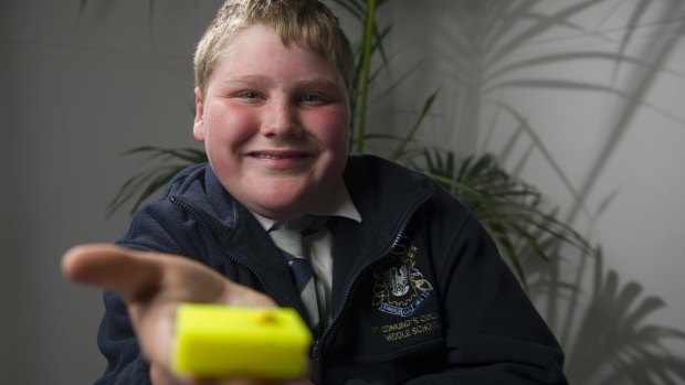 Will Grame, from St Edmunds College, has entered his bright idea into Origin's littleBIGidea competition with his invention called 'the striper' which disposes of blood glucose testing strips.